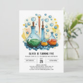 Waterverf Mad Scientist Flask Verjaardag Kaart (Staand voorkant)