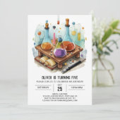 Waterverf Mad Scientist Lab Verjaardag Kaart (Staand voorkant)