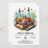 Waterverf Mad Scientist Lab Verjaardag Kaart (Voorkant / Achterkant)