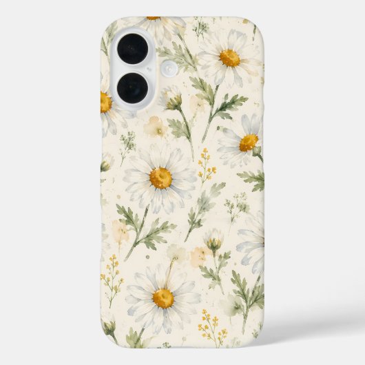 Waterverf Madeliefje Wilde Bloem Botanisch Case-Mate iPhone Case (Achterkant)