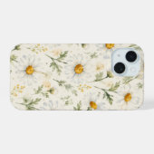 Waterverf Madeliefje Wilde Bloem Botanisch iPhone 15 Case (Achterkant horizontaal)