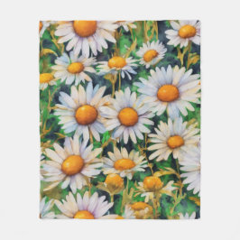 Waterverf Madeliefjes Bloemen Tuin Fleece Deken