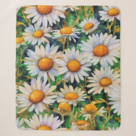 Waterverf Madeliefjes Bloemen Tuin Sherpa Deken