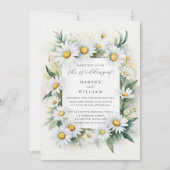 Waterverf madeliefjes bruiloft kaart (Voorkant)