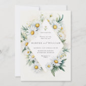 Waterverf madeliefjes diamanten bruiloft kaart (Voorkant)