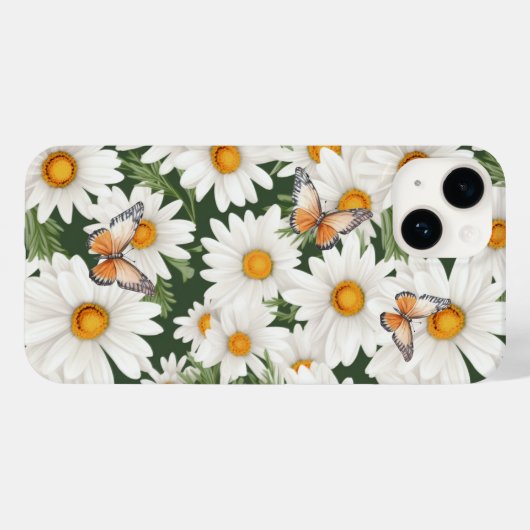 Waterverf madeliefjes en monarchvlinders Case-Mate iPhone case (Achterkant (horizontaal))