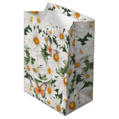 Waterverf madeliefjes en monarchvlinders medium cadeauzakje (Voorkant Gekanteld)