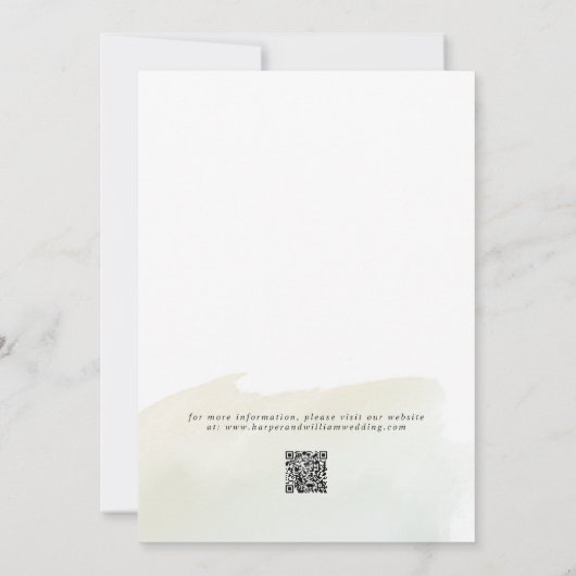 Waterverf madeliefjes off-centered bruiloft kaart (Achterkant)