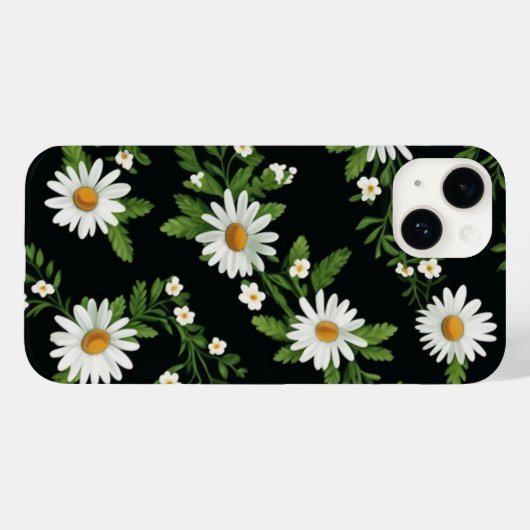 Waterverf madeliefjes op zwart Case-Mate iPhone case (Achterkant (horizontaal))