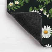 Waterverf madeliefjes op zwart muismat (Hoek)