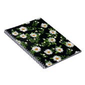 Waterverf madeliefjes op zwart notitieboek (Rechterzijde)