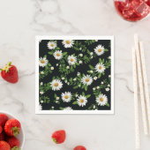 Waterverf madeliefjes op zwart servet (Insitu)