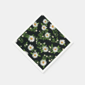 Waterverf madeliefjes op zwart servet (Hoek)