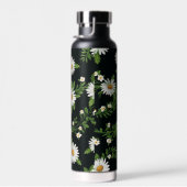 Waterverf madeliefjes op zwart waterfles (Rechts)