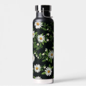 Waterverf madeliefjes op zwart waterfles (Links)