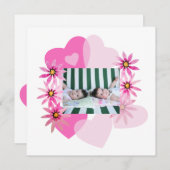 Waterverf madeliefjes roze harten foto tweeling (Voorkant / Achterkant)