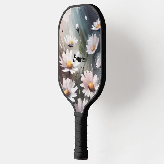Waterverf madeliefjes Schattigee bloemenpatroon aa Pickleball Paddle (Links)