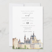 Waterverf Madrid Spanje Gebouwen Skyline Huwelijk Kaart (Voorkant)