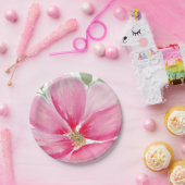 Waterverf Magenta Bloem Papieren Bordje (Feest)