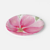 Waterverf Magenta Bloem Papieren Bordje (Gekanteld)