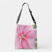 Waterverf Magenta Bloom Crossbody Tas (Achterkant)