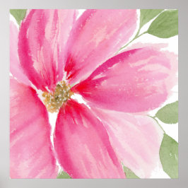 Waterverf Magenta Bloom Poster