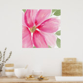 Waterverf Magenta Bloom Poster (Keuken)