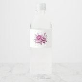 Waterverf Magenta Peony- Waterfles Etiket (Voorkant)