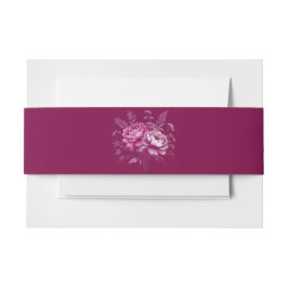 Waterverf Magenta Peony-Wedding- Uitnodigingen Wikkel