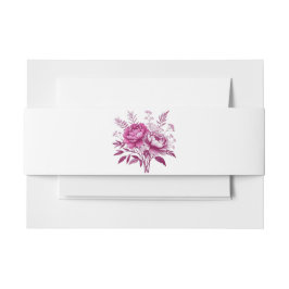 Waterverf Magenta Peony-Wedding- Uitnodigingen Wikkel