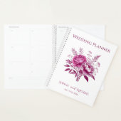 Waterverf Magenta Pioen-Bruiloft-Planner Planner (Display)