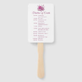 Waterverf Magenta Pioen-bruiloft programma Handwaaier (Achterkant)