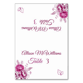 Waterverf Magenta Pioen-Vegetarisch-Bruiloft- Kaart