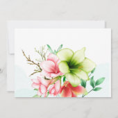 Waterverf Magenta Rode Amaryllis Bloemige Bruiloft Save The Date (Achterkant)
