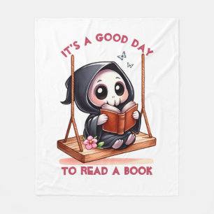 Waterverf Magere Hein Boekenliefhebber Fleece Deken