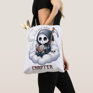 Waterverf Magere Hein Boekenliefhebber Tote Bag