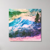 Waterverf Magic Bos Landschapsschilderij Canvas Afdruk (Voorkant)