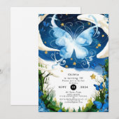 Waterverf Magic Butterfly Verjaardag Kaart (Voorkant / Achterkant)