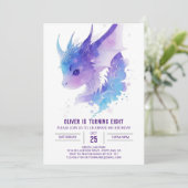 Waterverf Magic: Dragon Birthday Kaart (Staand voorkant)