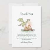Waterverf Magic Dragon Mountain Boy Baby shower Bedankkaart (Voorkant)