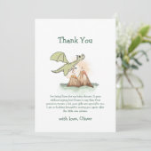 Waterverf Magic Dragon Mountain Boy Baby shower Bedankkaart (Staand voorkant)