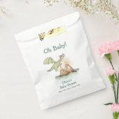 Waterverf Magic Dragon Mountain Boy Baby shower Bedankzakje (Gezegeld)