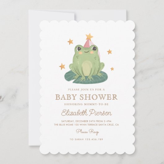 Waterverf Magic Frog Baby shower Invitation Kaart (Voorkant)