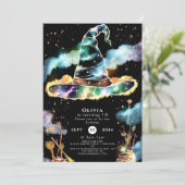 Waterverf Magic Kinder Tovenaar Verjaardag Kaart (Staand voorkant)