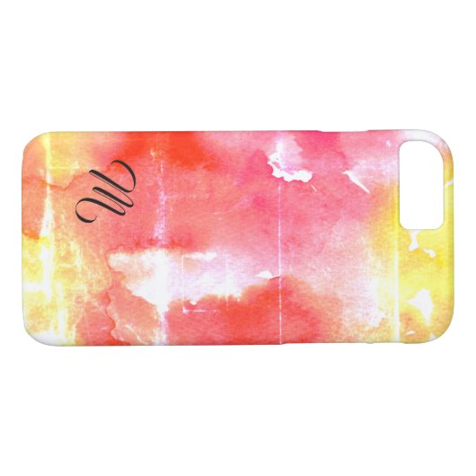 Waterverf Magic Monogram Art iPhone / iPad hoesje (Achterkant (Horizontaal))