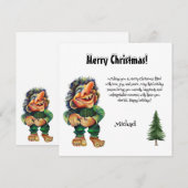 Waterverf Magical Funny Whimsical Troll Feestdagenkaart (Voorkant / Achterkant)