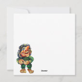 Waterverf Magical Funny Whimsical Troll Feestdagenkaart (Achterkant)
