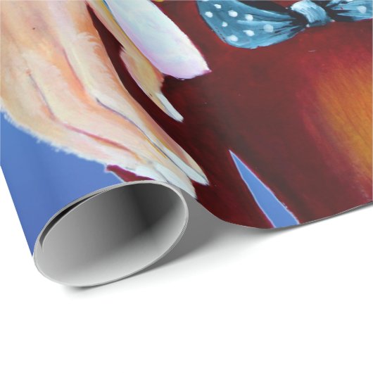 Waterverf Magical Santa Claus Smiling Rudolph Cadeaupapier (Rol Hoek)