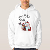 Waterverf Magical Santa Claus Smiling Rudolph Hoodie (Voorkant)