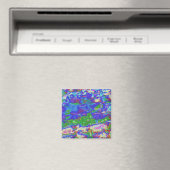 Waterverf Magisch, digitaal abstract Magneet (Insitu (Vaatwasser))